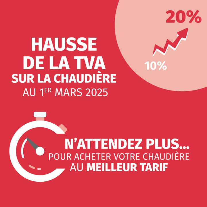 hausse de la TVA chaudière gaz 20%